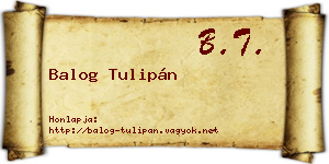 Balog Tulipán névjegykártya