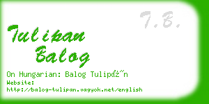 tulipan balog business card
